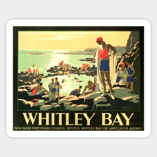 Visit WHITLEY BAY England via LNER Advertisement Vintage Railway Sticker